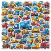 56 Novos Adesivos Cartoon Transfronteiriços para Veículos de Engenharia Civil, Materiais Decorativos Criativos e Personalizados para Crianças, Adesivos à Prova d'Água