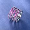 Anillos Irregulares para Hombres y Mujeres, No se Desvanecen, Únicos, Anillos de Zirconia de Múltiples Vueltas, Joyería de Venta Caliente Transfronteriza con Líneas Geométricas