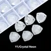 Rinestones Neón Cosidos a Mano Triángulo Gordo Piedras Biseladas Cosidas a Mano Accesorios de Rinestones Fluorescentes Ropa DIY Accesorios para Vestidos de Boda Decoraciones