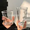 Taza de Vidrio para Bebidas Frías Estilo Nuevo, Taza de Tapa abatible de Alta Gama, Taza de Café de Lujo Ligero con Tapa Enrollable, Gran Capacidad, Logo Personalizable