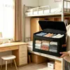 Caja de almacenamiento de tela plegable para ropa con ventana visible para dormitorio, caja de almacenamiento a prueba de polvo de gran capacidad con tapa