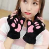 Guantes Cálidos de Felpa de Conejo Lindos de Invierno para Mujer, Estilo Coreano con Pestaña Superior Bordado de Dibujos Animados, Estilo Estudiante Engrosado a Prueba de Frío