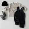 Ropa Infantil Estilo Coreano Ins para Bebés y Niños Pequeños, Ropa de Moda para Primavera y Otoño, Pantalones de Peto de Pana Multicolores Estilo Coreano Casual para Niños y Niñas