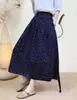 Nueva falda floral de línea A Primavera 2026, estilo coreano, de cintura alta, adelgazante, elegante, de corte holgado, falda de longitud media femenina