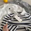 Camisa Polo Infantil para Meninos, Nova Blusa Listrada de Outono para Bebês e Crianças Pequenas, Camiseta Base Tendência Ursinho para Meninas, Fashion