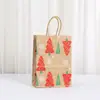 Saco de Papel Kraft Natalino Transfronteiriço Véspera de Natal Saco de Presente de Natal Lembrança de Feriado Saco para Embalagem de Presente Pronto para Venda