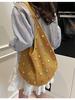 Bolsa Transversal Estilo Preguiçoso com Miçangas Tecida para Mulheres 2025 Nova Bolsa de Ombro Fofa Bolsa Tote de Mão de Grande Capacidade