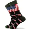 Calcetines de Jacquard de Media Pantorrilla con Tema de Bandera Americana Transfronterizos, Calcetines Personalizados de Moda para el Día de la Independencia, Calcetines de Algodón Jacquard Unisex de Alta Venta