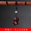 Madeira de Jujuba Fulminada Pingente de Corrente de Celular DIY Chaveiro Pingente de Bolsa Estilo Retro Chinês Atacado do Fabricante