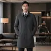 Gabardina para Hombre 2026 Otoño e Invierno Estilo de Longitud Media con Cuello de Solapa, Forro de Plumón de Pato Blanco al 90%, Engrosada, Abrigo Cálido de Negocios para Hombres Jóvenes y de Mediana Edad