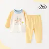 Conjunto de Ropa Interior para Niñas Ropa de Otoño para Niños Pantalones de Otoño Pijamas para Bebés Niños Algodón Puro Ropa de Casa de Manga Larga para Bebés Otoño Primavera Dividido