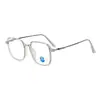 Se Pueden Equipar con Lentes de Miopía que Cambian de Color, Lentes de Marco Grande Anti-Luz Azul Marco Marrón Frío, Lentes Planos de Marco Grande de Moda para Mujer al por Mayor