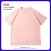 Nova Camiseta de Algodão Puro Pesado 400g com Gola Redonda e Manga Curta para Homens e Mulheres, Top Liso de Verão, Base Solta de Manga Curta