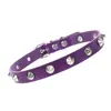 Gola Colar de Unha Punk Harajuku Estilo Drum Nail Tip Colar para Clavícula em Couro PU Escuro Personalizado para Mulheres