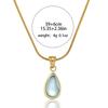 Colar Feminino Novo Europeu e Americano Transfronteiriço Novo Aço Titânio Retro Pingente Gota d'Água Azul Design de Nicho Personalizado Colar