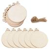 Adornos de Rodaja de Madera para Árbol de Navidad Decoración Navideña Rodajas Redondas de Madera Pintada con Cuerda de Yute Fabricante Original
