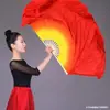 Leque de Dança Leque Dançante Leque de Chama Gradiente Amarelo Vermelho Leque Jiaozhou Yangge Leque para Dança em Praça Leque para Performance de Dança Clássica