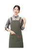 Aventais personalizados, de lona, impermeáveis e à prova de óleo, com impressão de logotipo, projetados para catering, cozinhas e supermercados; venda por atacado de uniformes de trabalho estilosos