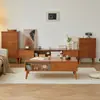 Combinação de Mesa de Centro com Gabinete de TV em Madeira Maciça para Apartamento Pequeno Doméstico Armário de Armazenamento Moderno Simples Armário de Chão Sala de Estar Armário Alto