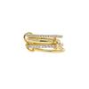 Nuevo Anillo de Circonita Cúbica Apilada de Amazon Oro de 18K Acero de Titanio Grueso Alto Brillo Oro y Plata Anillo Doble