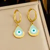 Aretes Colgantes Ojo de Diablo, Modernos y Personalizados, Chapados en Oro, Forma de Gota de Aceite, Acero Inoxidable, Pendientes Creativos de Alta Gama para Mujer