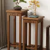 Soporte para Flores de Balcón Estilo Chino Sala de Estar Base de Maceta de Piso Soporte de Base Estante de Almacenamiento de Bambú Exhibición de Bonsái Nuevo Estilo 2025