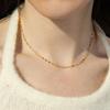 Collar de Plata Esterlina S925 Chapado en Oro de 14k para Mujer Estilo Japonés y Coreano Simple Elegante Simple Pequeño Lentejuela Cadena de Labios Cadena Desnuda Cadena para Clavícula