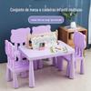 Vendas Diretas da Fábrica Jardim de Infância Mesa de Casa Plástico Crianças Jogo de Casa Jantar Aprendizagem Escrita Mesa e Cadeira Peça Única Dropshipping