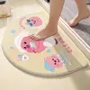 Alfombra de baño de felpa sintética, engrosada y con temática de dibujos animados para uso doméstico, adecuada para dormitorios, absorbente, resistente a las manchas y antideslizante, ideal como felpudo para la entrada del baño