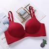 Conjunto de Lingerie Feminina Sem Costura de Peça Única Sutiã Sem Aros Push-Up Top Sexy Parte Inferior Fina Sutiã Pequeno Decote V Profundo