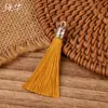 Tampa Prateada com Padrão 6cm com Pingente de Pequena Borla Acessórios para Roupa Decoração de Borla Estilo Chinês
