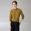 Nuevo suéter de cachemira de cuello medio para otoño e invierno para mujer, suéter casual tipo pullover de manga larga, tejido de punto liso para usar como base