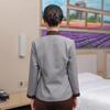 Ropa de Trabajo Limpia para Mujer, Ropa de Otoño de Manga Larga, Servicio al Cliente de Hotel y Casa de Huéspedes, Ropa de Tallas Grandes para Personal de Administración de Propiedades, Lino, Gama Alta