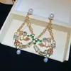 Brincos de pérola cravejados de diamantes, estilo europeu e americano, com design vintage, brincos versáteis de nicho para mulheres