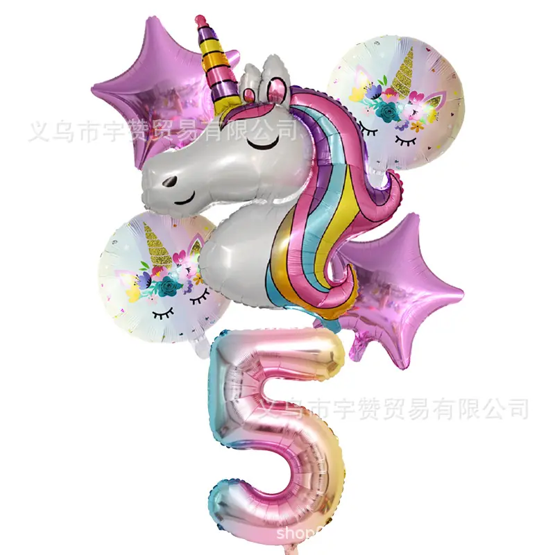 6pcs-lot-Rainbow-Unicorn-Ballo