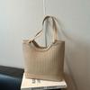 Bolsa Tote Retro de Grande Capacidade para Compras e Uso Diário Transfronteiriça Versátil Bolsa de Ombro para Mulheres Cesta de Legumes Fashionável Bolsa Balde