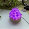 Venta al por mayor del fabricante Racimo de Piedra Cruda de Cristal Natural Lámpara de Noche Flor de Amatista Cama de Grava de Cristal Lámpara de Atmósfera de Mesita de Noche Lámpara de Cristal