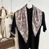 Estilo coreano primavera e outono marca grande elegante preto e branco moda lenço quadrado grande textura de algodão e linho alta qualidade grande xale lenço lenço