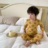 Pijamas de Clase a de Otoño e Invierno para Niños y Niñas Lana Pull-Up Dibujos Animados Térmicos Ropa Interior Bebé Cómodo Conjunto de Ropa para el Hogar