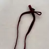 Nuevo Clip de Pinza de Cinta de Lazo de Terciopelo Otoño e Invierno Estilo Ballet Pasador de Cabello Color Café Flequillo de Princesa Accesorios para el Cabello de Mujer