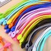 Enrollador de cable de nailon y silicona con autobloqueo, para llavero, joyería, colgante, accesorios de color