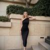 Vestido de Moda Femenina Transfronterizo Estilo Socialité de Alta Gama 2026 Otoño e Invierno Nuevo Estilo Cuello Diagonal Elegante Vestido Largo para Banquetes