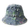 Sombrero de Pescador de Mezclilla Vintage Desgastado para Mujer, Nuevo Sombrero de Tela Versátil Casual de Otoño, Dulce Sombrero de Cubo de Moda Cool