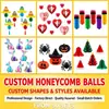 Bolas de favo de mel personalizadas, decorações para festas de fim de ano e enfeites pendentes - direto do fabricante, com pedido mínimo de 50 conjuntos