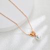 Collar de perlas de agua dulce con forma de mariposa para mujer, de lujo, ligero, para otoño e invierno, con forma de mariposa, de acero inoxidable, regalo al por mayor