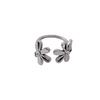 Anillo de Flor Vintage de Plata Esterlina S925 para Mujer, Diseño Dulce de Nicho, Anillo Personalizado Abierto para Dedo Índice, Estilo Minimalista