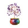 Árbol de Cristal al por Mayor Cuenco del Tesoro de Cristal Árbol de la Fortuna Cristal Rosa Morado Amarillo Piedra Triturada Árbol de la Fortuna Decoración para Sala de Estar Entrada