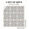 Pegatinas de Piso de PVC Estilo Europeo Retro, Autoadhesivas Impermeables y Resistentes al Desgaste, Pegatinas de Pared Imitación Azulejo, Pegatinas de Piso para Baño y Cocina