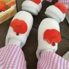 Zapatillas Originales de Dibujos Animados Manzana Mao Mao para Mujer Otoño e Invierno Interiores Hogar Cálidas de Felpa Pareja Zapatillas de Invitado