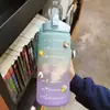 Nueva Taza Espacial de Gran Capacidad para Verano con Escala y Popote Portátil para Exteriores Botella de Agua de Plástico Botella de Agua Deportiva para Hombres y Mujeres
